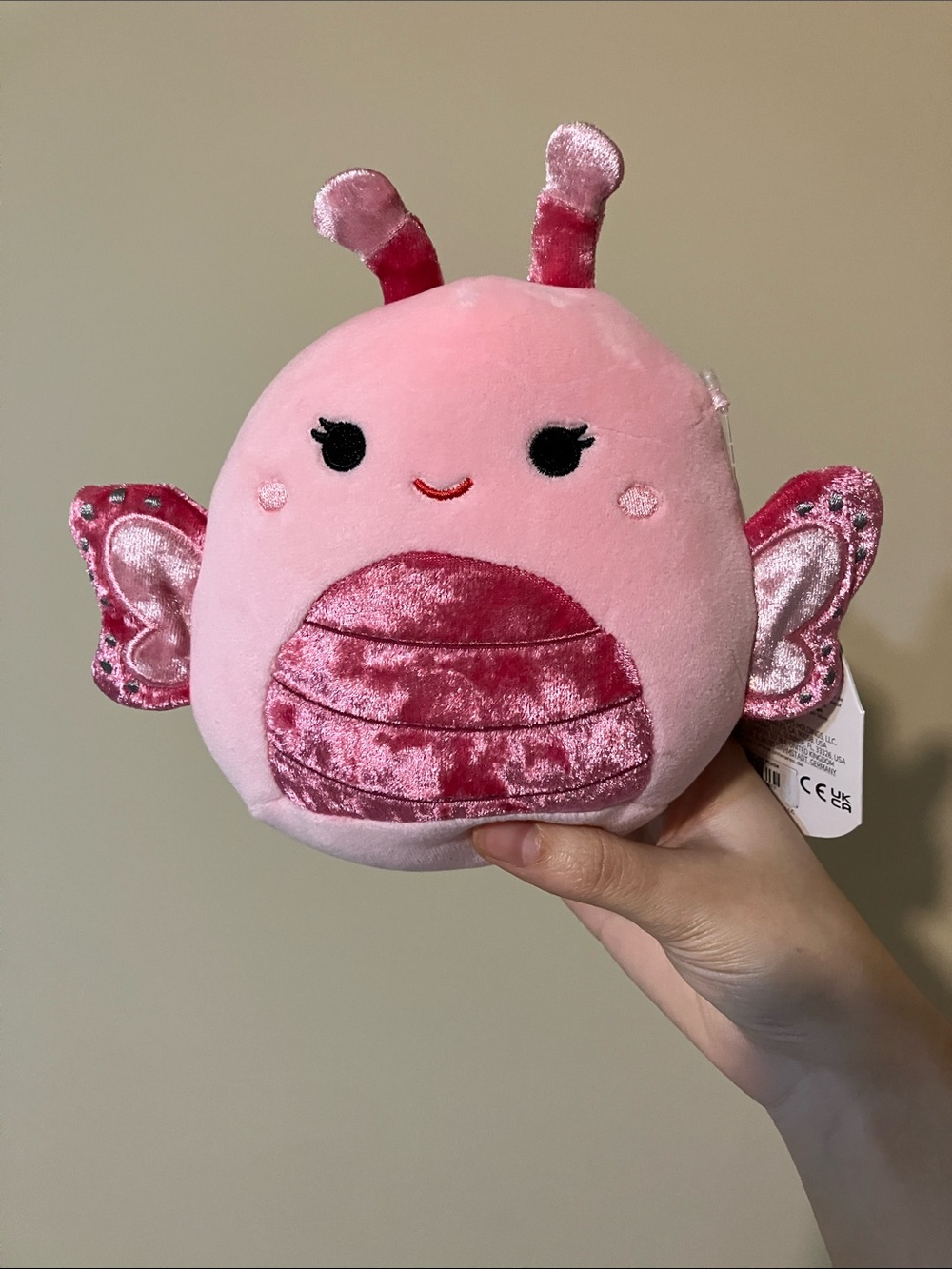Squishmallows Pink and Magenta Mogo Bug Plush Tag